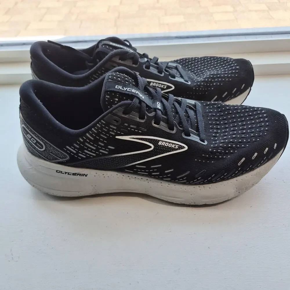 Brooks Glycerin 20 Men’s Size 10.5 D Black & White Running Training 1103821D059